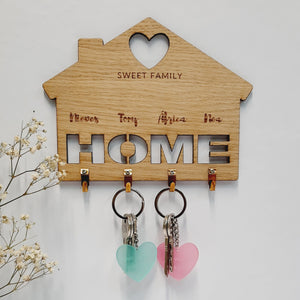 Cuelga llaves de madera "Home"