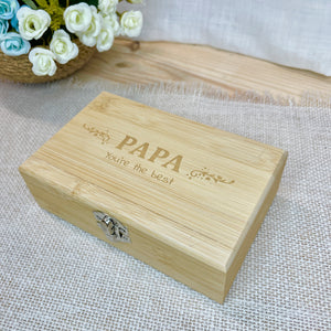 Caja de bambú set de vinos