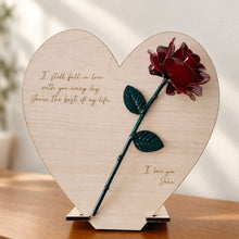 Cargar imagen en el visor de la galería, Corazón con rosa forjada, madera clara