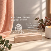 Cargar imagen en el visor de la galería, Placa conmemorativa con FOTO grabada, RECTANGULAR