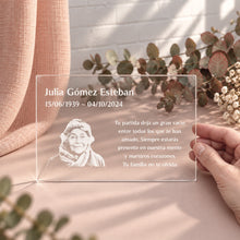 Cargar imagen en el visor de la galería, Placa conmemorativa con FOTO grabada, RECTANGULAR