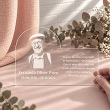 Cargar imagen en el visor de la galería, Placa conmemorativa con FOTO grabada, CÍRCULO