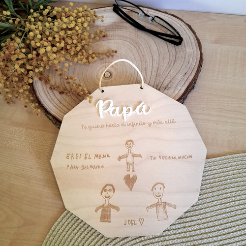 Placa con dibujo grabado