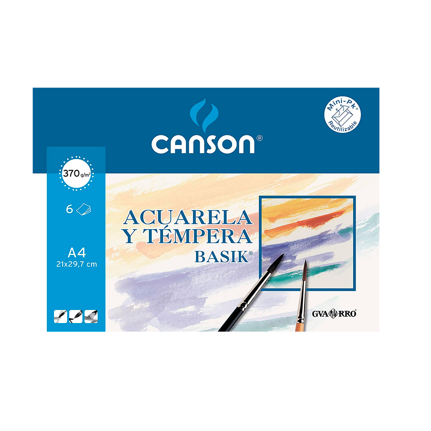 Papel de acuarela A4 CANSON