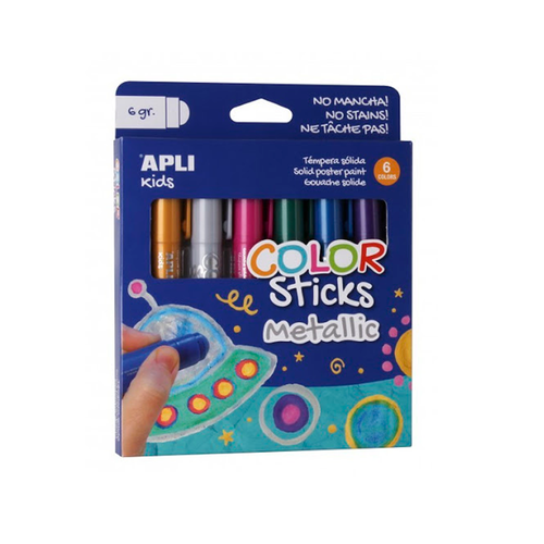Tempera color sticks metallic Apli
