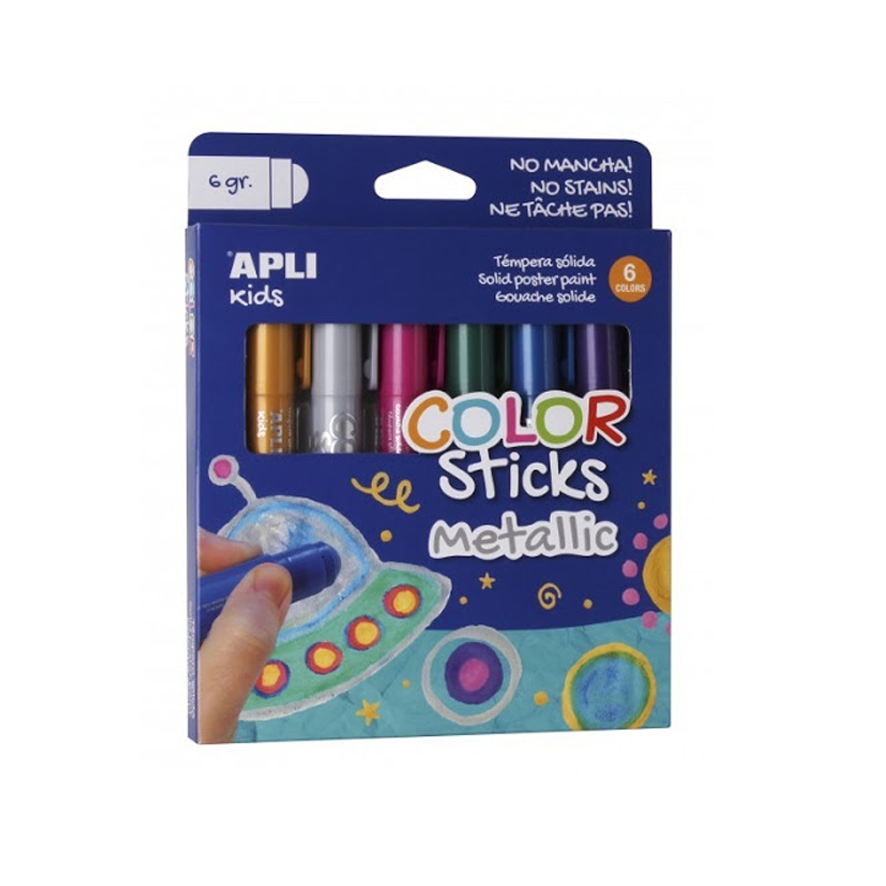 Tempera color sticks metallic Apli