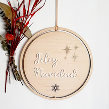 Cargar imagen en el visor de la galería, Corona Feliz Navidad Estrellas