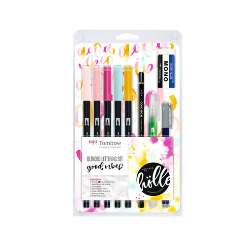 Estuche TOMBOW blender lettering set GOOD VIBES