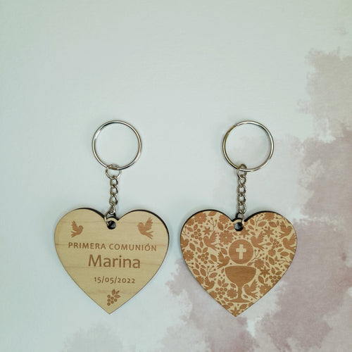 Llavero modelo CORAZÓN COMUNIÓN