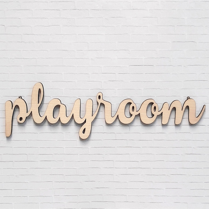 Letrero madera Playroom