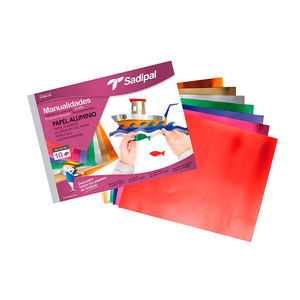 Sadipal Bloc de manualidades 10 hojas, papel charol, colores surtidos -  Materiales para Manualidades Kalamazoo