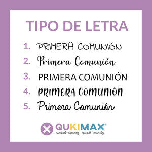 Recordatorio / Marcasitio modelo CORAZÓN COMUNIÓN